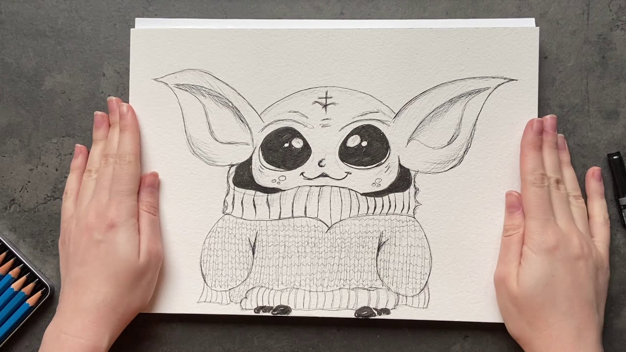 Baby Yoda zeichnen