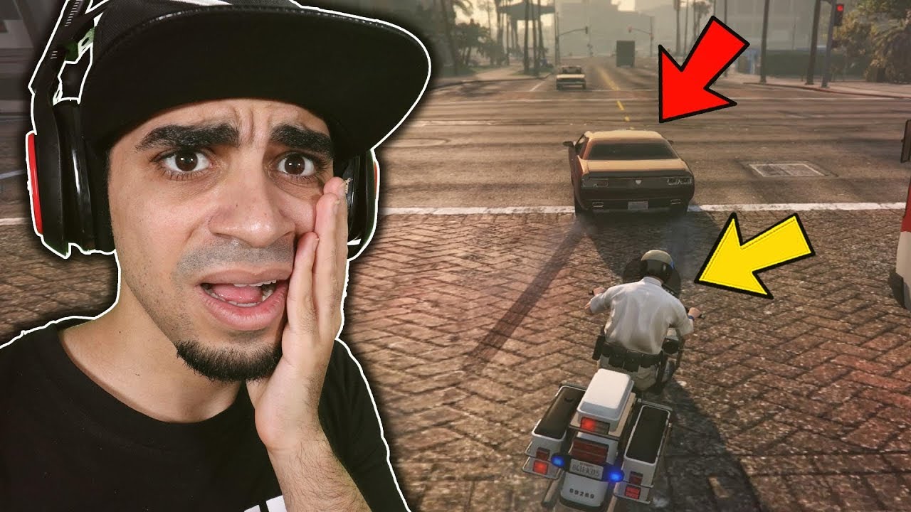 قراند 5: مود الشرطة 🚨 | دراجة شرطة تطارد سيارة رياضية - المهمة المستحيلة 😱🚫❌ | GTA V