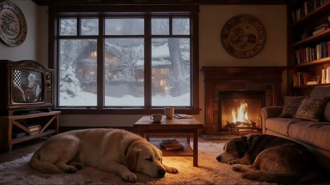Cold Snow, Warm Fire, Quiet Mind | Fireplace White Noise for Sleep