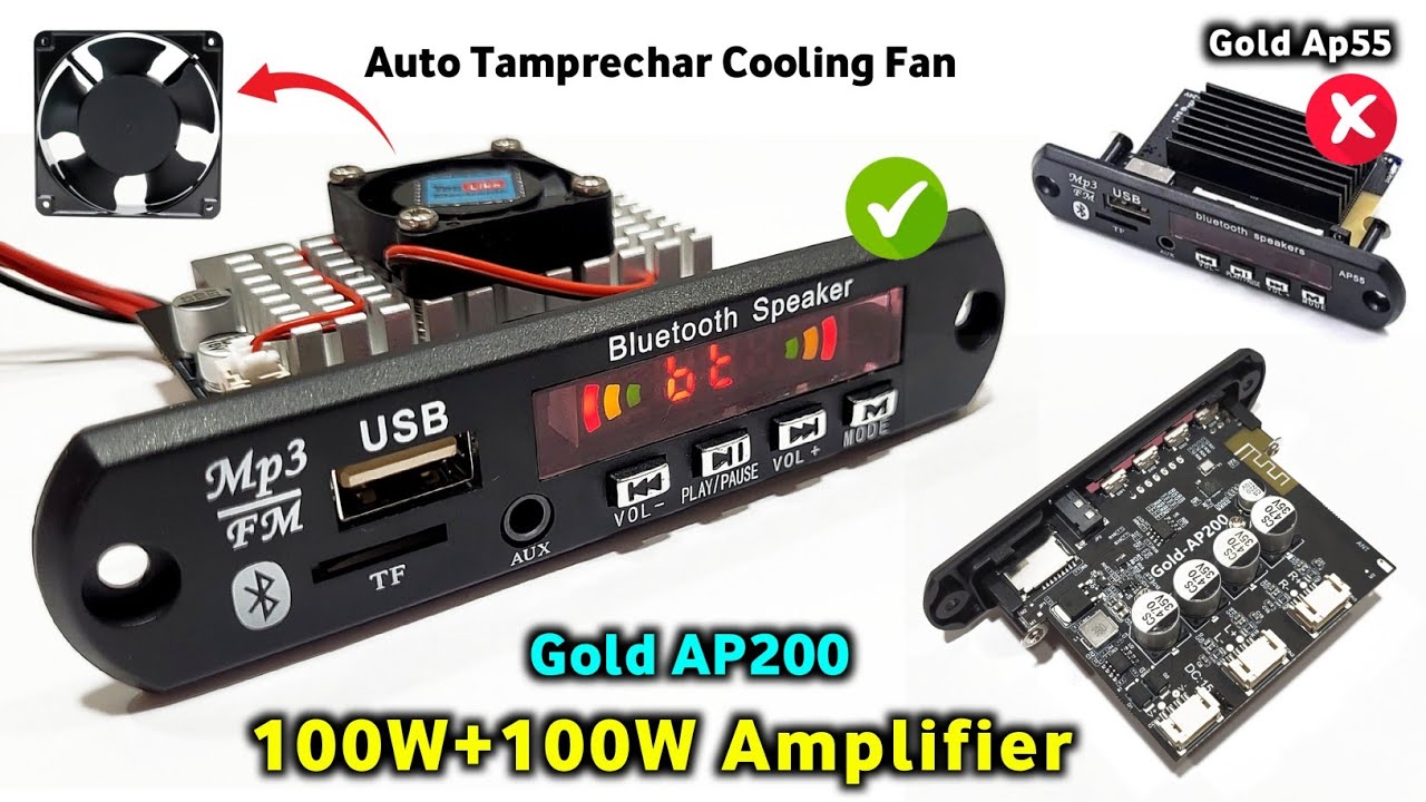 Gold AP200 100W+100W Stereo Amplifier With Inbuilt Cooling Fan | You Like Electronic 