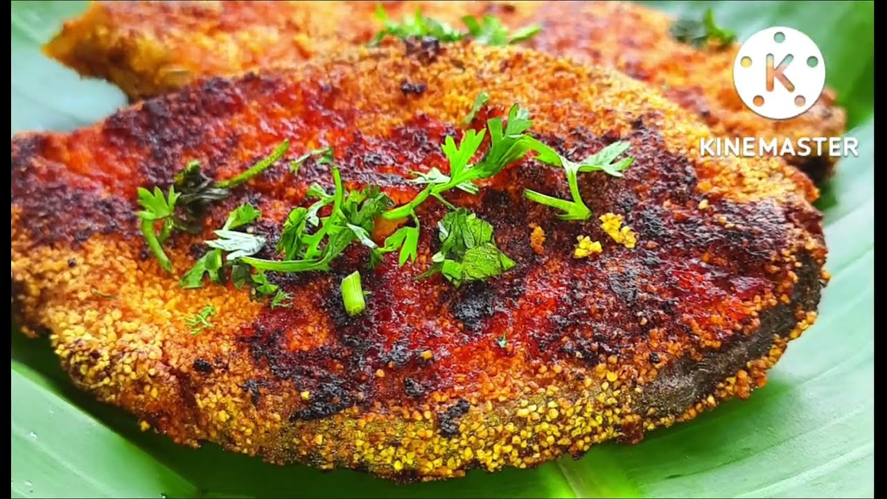 Viswon fry/Kingfish fry/सुरमई फ्राय in tomato ketchup /Surmai fry recipy by@SarswatSwaympak