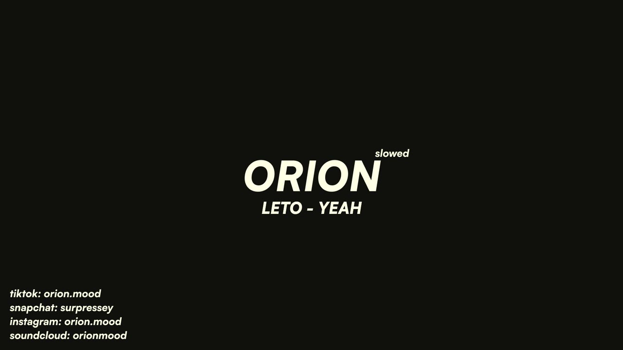Leto - Yeah (slowed + reverb)