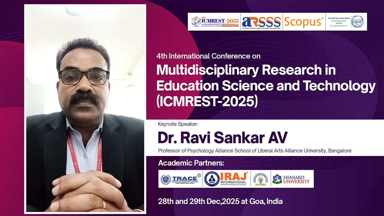Dr. Ravi Sankar A.V. &ndash; Keynote Speaker | 4th ICMREST, Goa