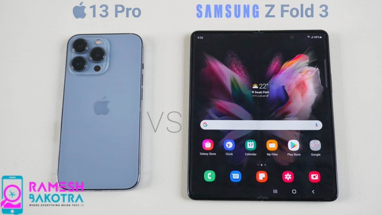 Apple iPhone 13 Pro vs Samsung Galaxy Z Fold 3 Speedtest and Camera Comparison