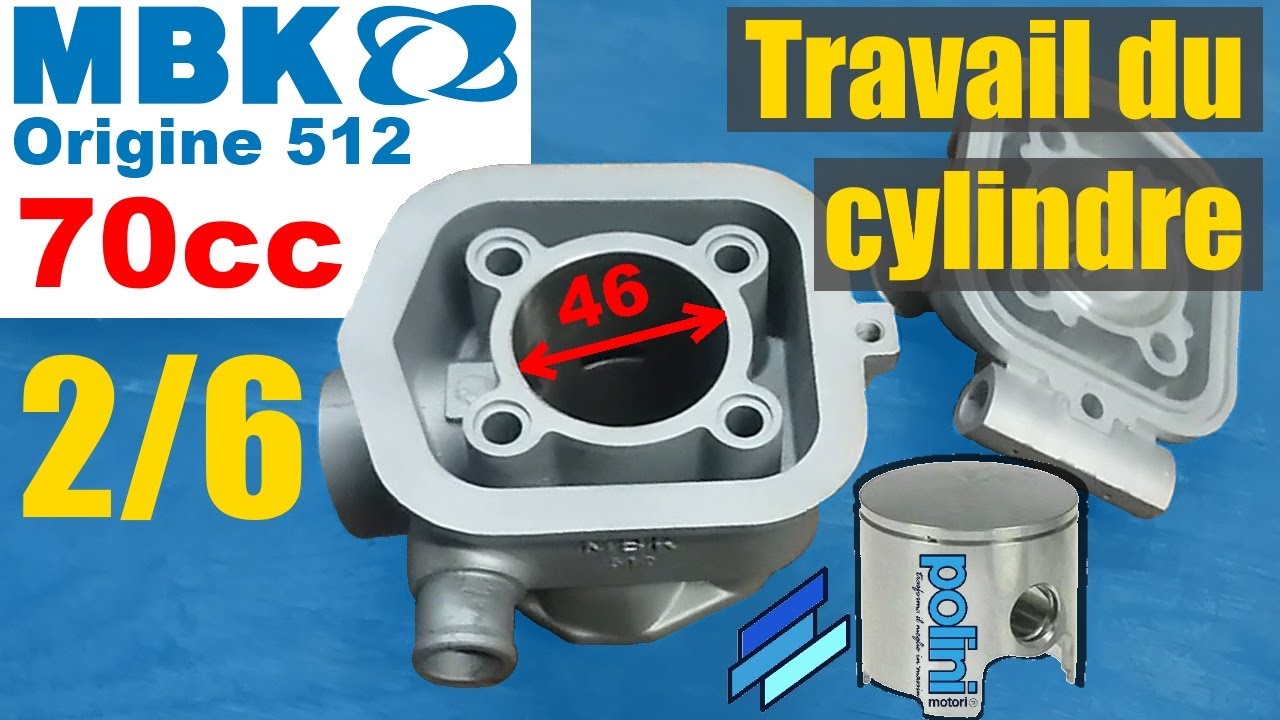 MBK 51 572 (l'origine 512 en 70cc) travail du cylindre