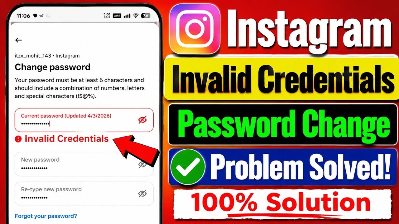 Instagram Invalid Credentials Password Change Problem | How to Fix Invalid Credentials on Instagram