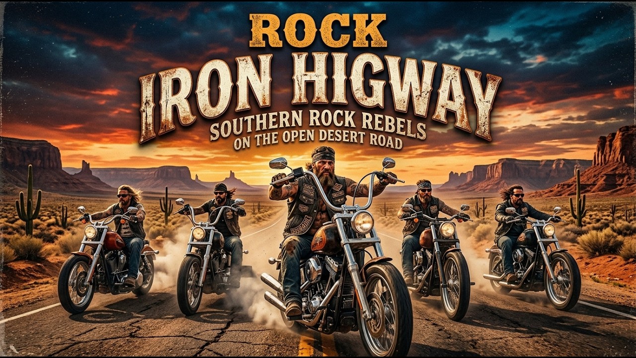 Outlaw Riders of the Iron Highway – Southern Rock Rebels on the Open Desert Road #highwayrock