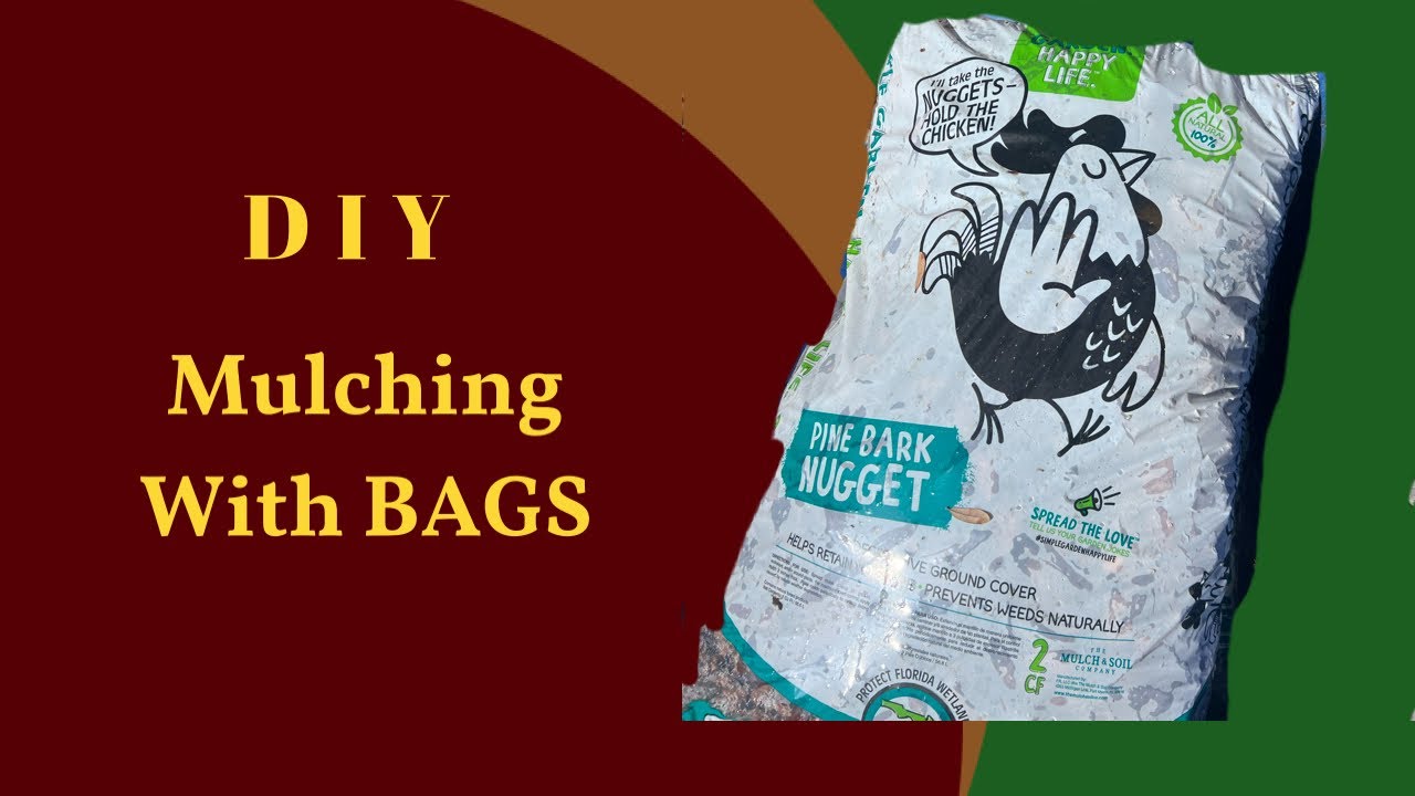 How to mulch with bags #diy #mulching #lawnmaintenance