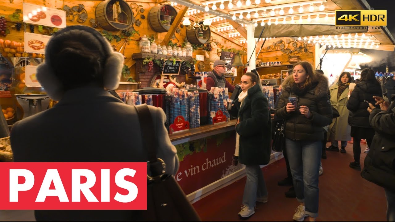 Paris Marché de Noël at Jardin des Tuileries (4K HDR)