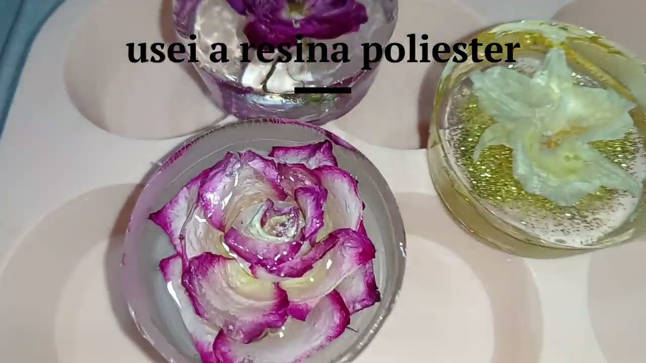 Eternizando flores na resina poliester