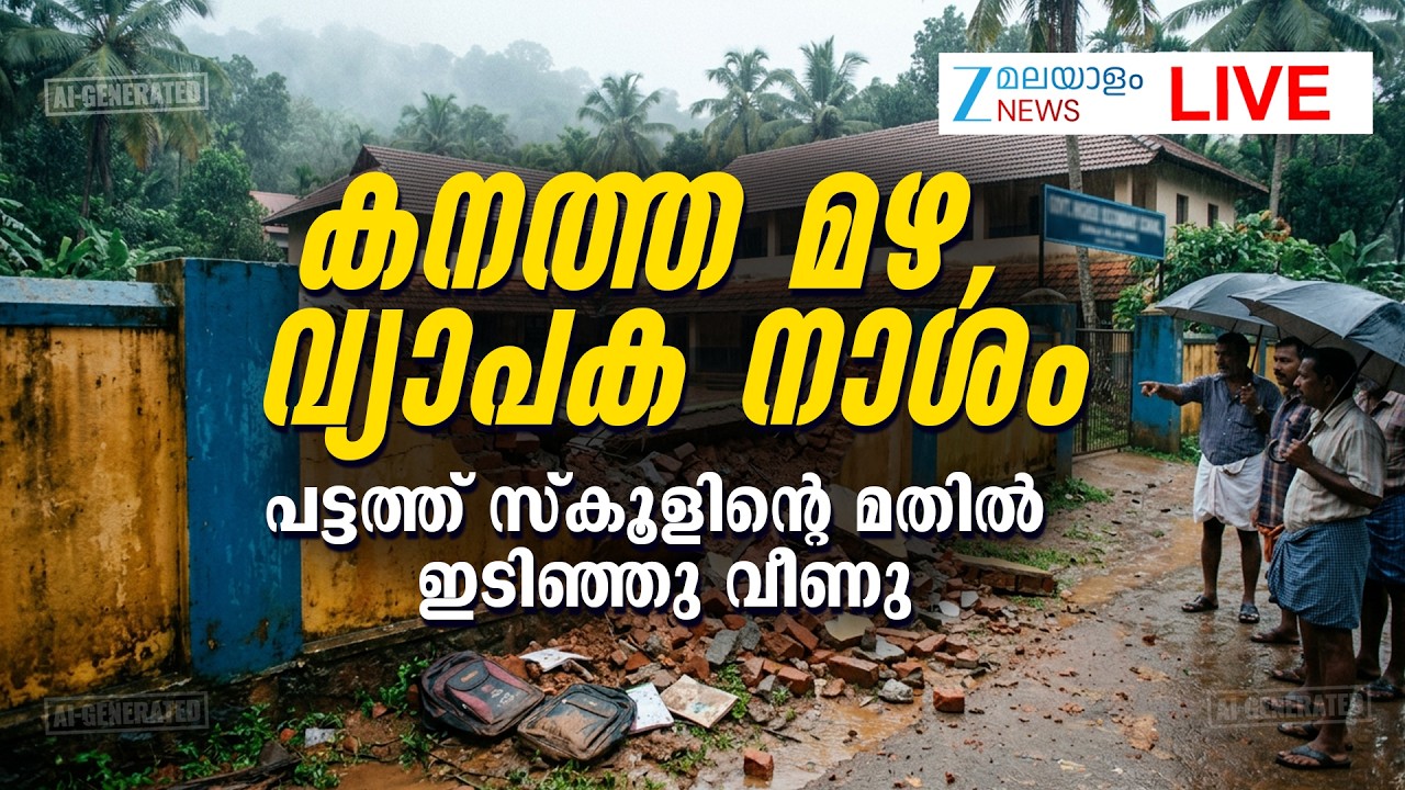 Live: Kerala Rain cause Destructions | Kerala Rain Alert | Kerala Rainfall | Zee Malayalam News
