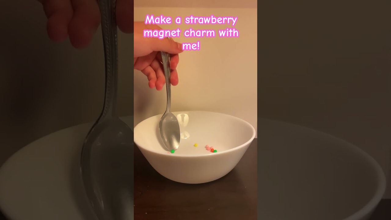 Make a strawberry magnet charm with me! #charm #cute