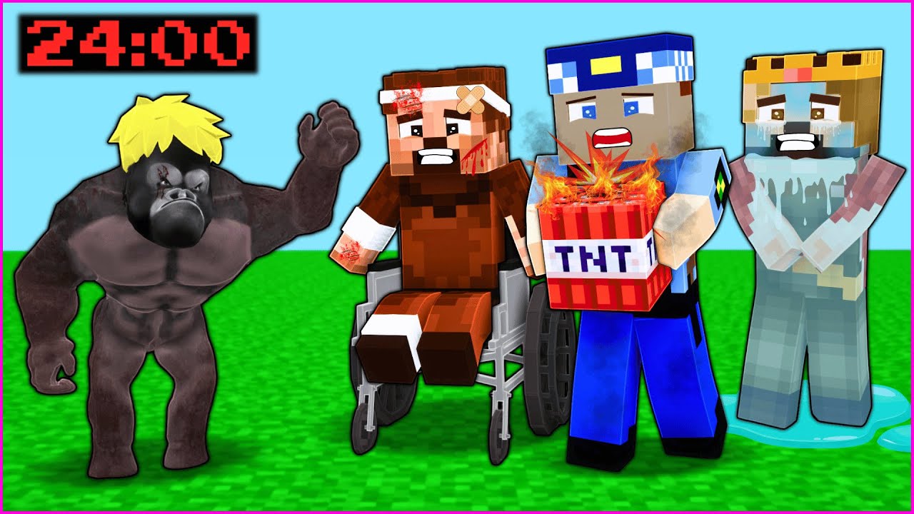 KİNG KONG BEBEK 24  SAAT BOYUNCA ŞAKA YAPTI! 😂 - Minecraft