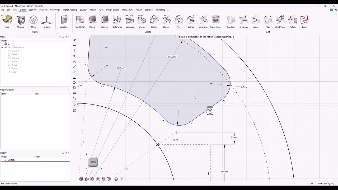 Tutorial modelado de solidos avanzado  Altair Inspire 20