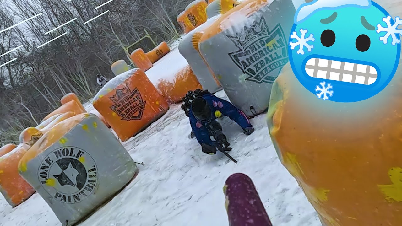 Пейнтбол на снегу - Механический X-Ball в Бласткемпе