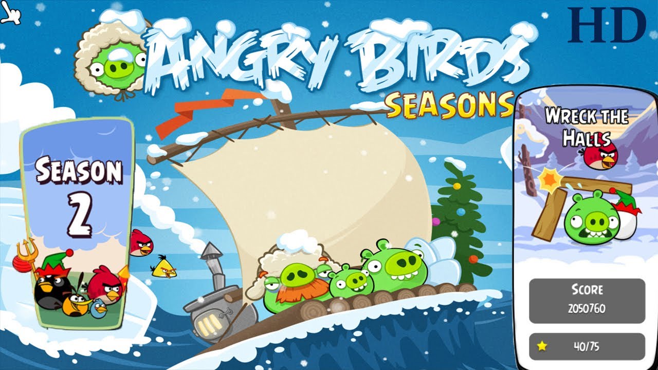 Angry Birds Seasons Gameplay| Wreck The Halls| Season 2| Episode 5| Level 1 to 25| Complete| HD