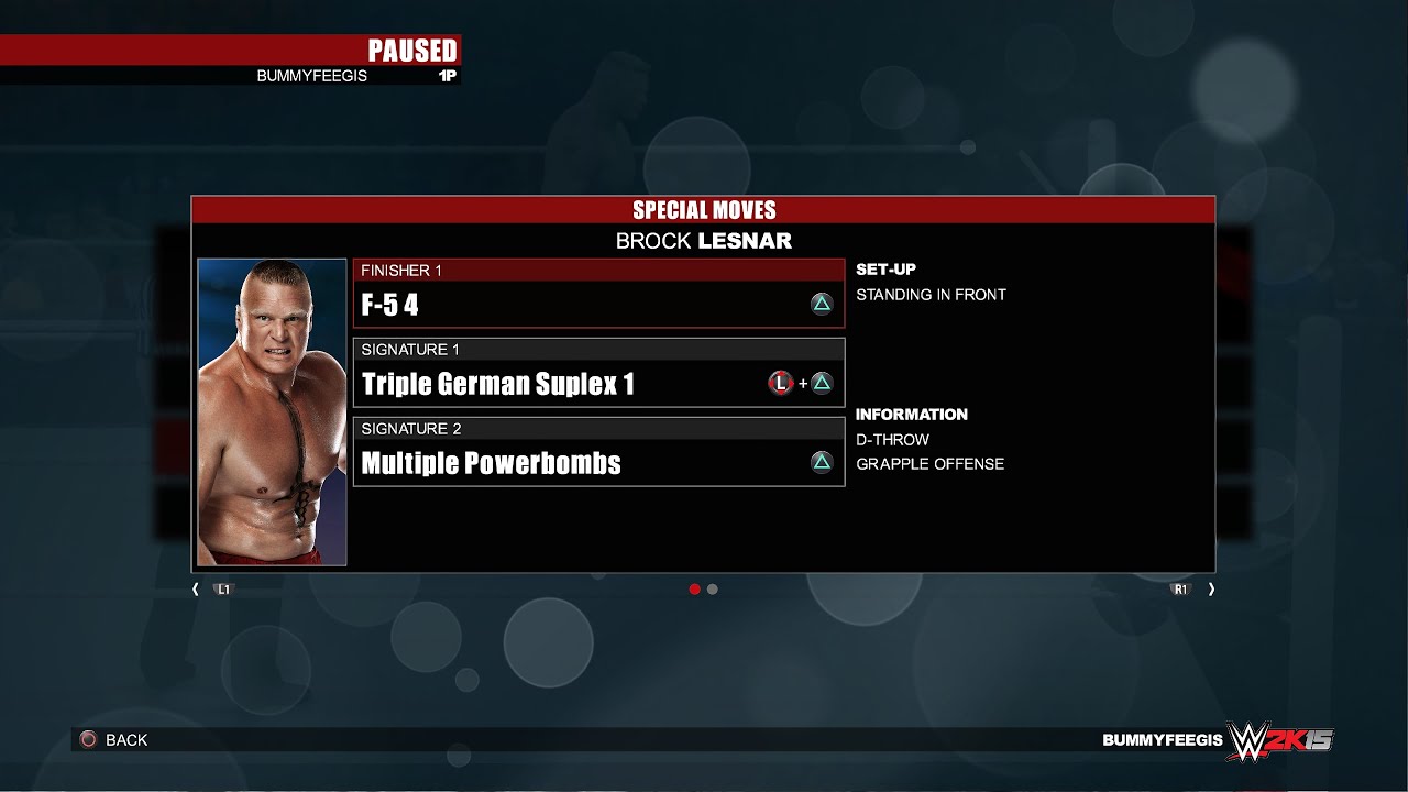 WWE2K15: Специальные приемы Брока Леснара