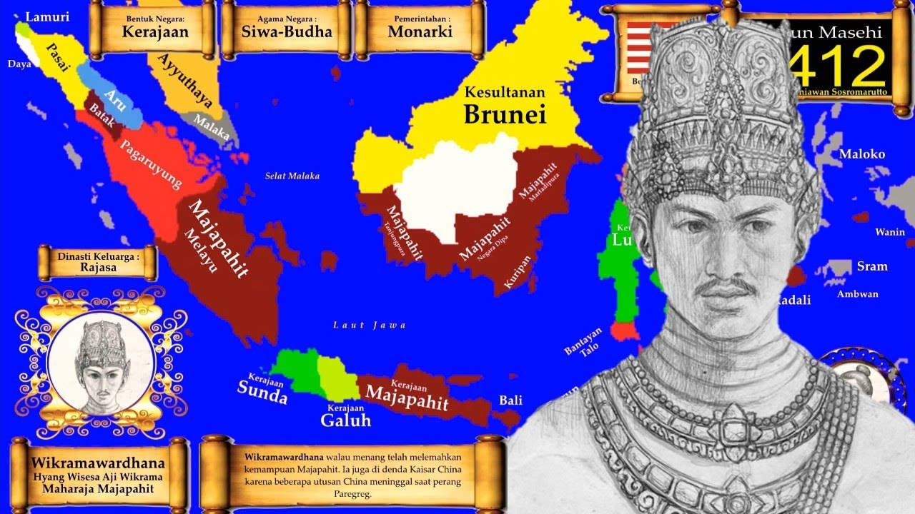 Peta Sejarah Kerajaan Majapahit Tahun 1293 sampai 1527