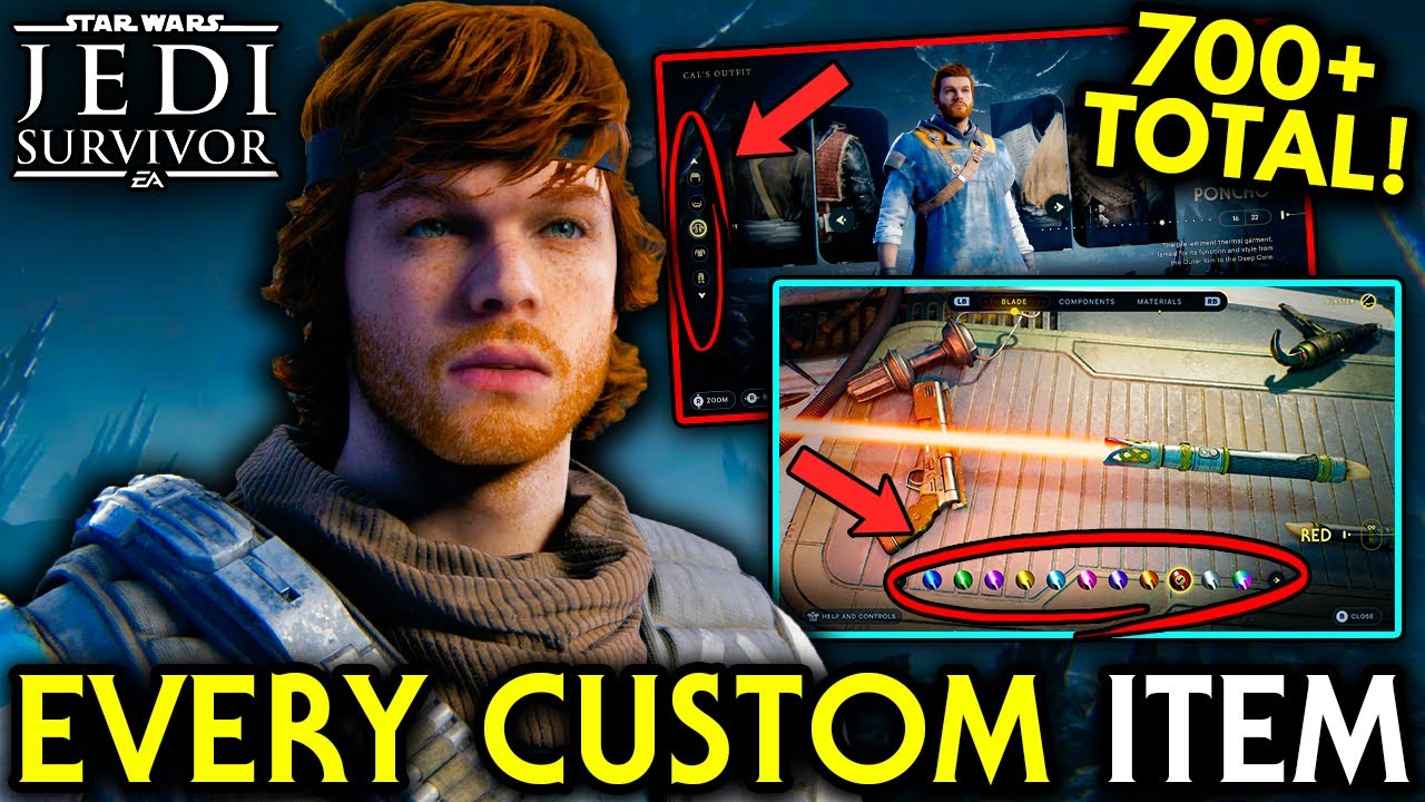 ALL 700+ Jedi Survivor Customization Items REVEALED! | Lightsaber, Blaster, Cal Kestis, & BD-1