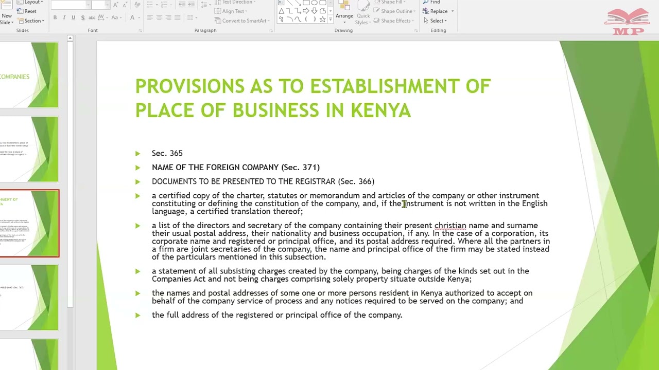 Company Law - Foreign Companies