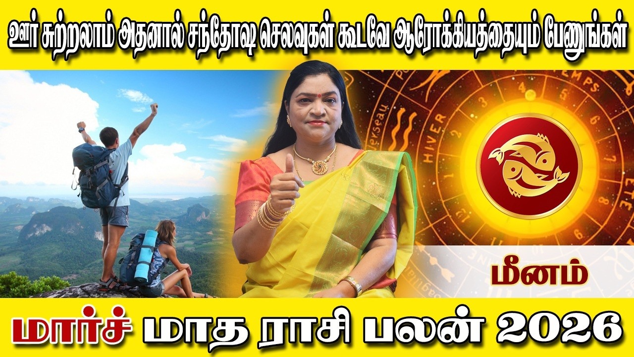 Meenam மார்ச் மாத மீனம் ராசி பலன்கள் 2026 | Meenam Rasi March Month Palan 2026 |Vedik Astro | மீனம்