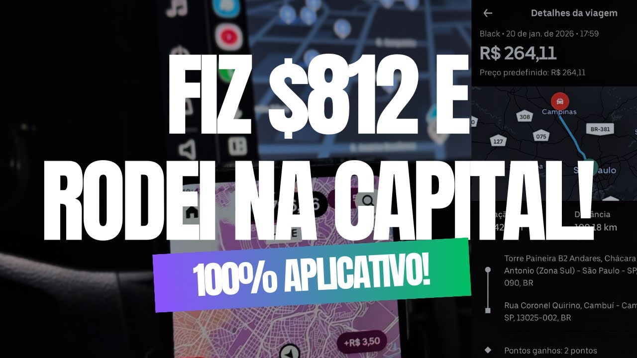 FIZ $812 E RODEI NA CAPITAL PELA UBER!