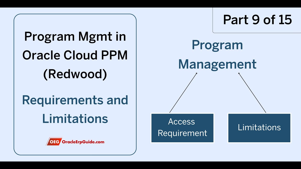 Access Requirements & Limitations in Program Management (Part 9 of 15) | Oracle PPM Cloud (Redwood)