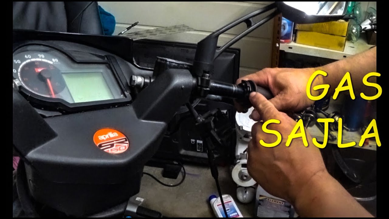 APRILIA SR50, Postavljanje sajle za gas i proba.