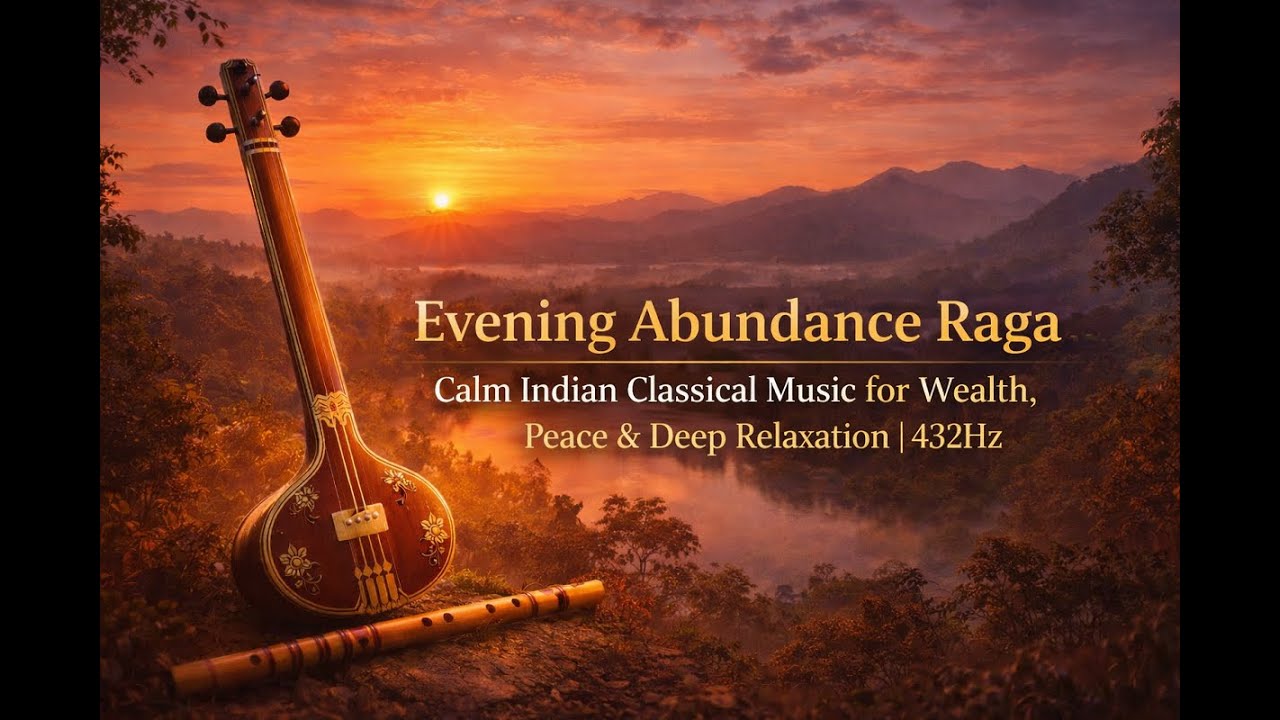 Evening Abundance Raga | 432Hz Calm Indian Classical Music for Wealth & Peace