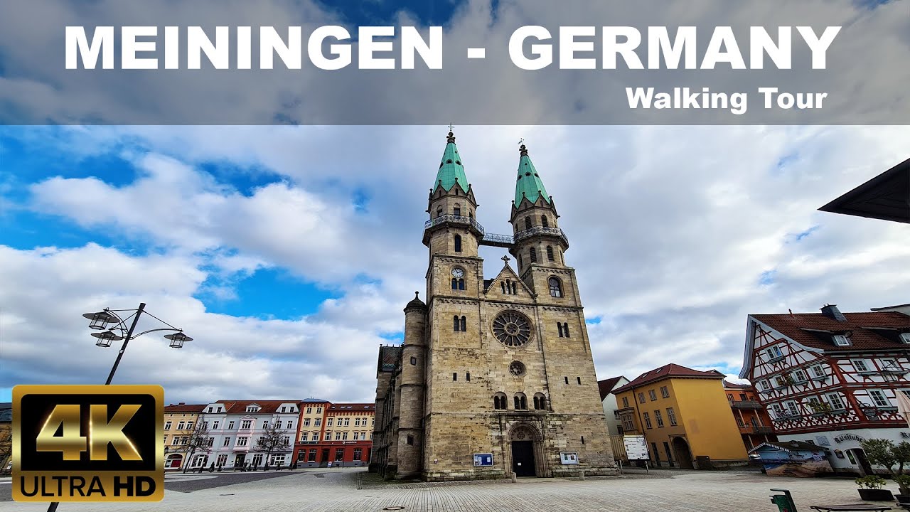 🇩🇪 Meiningen GERMANY -  4K City Walking Tour