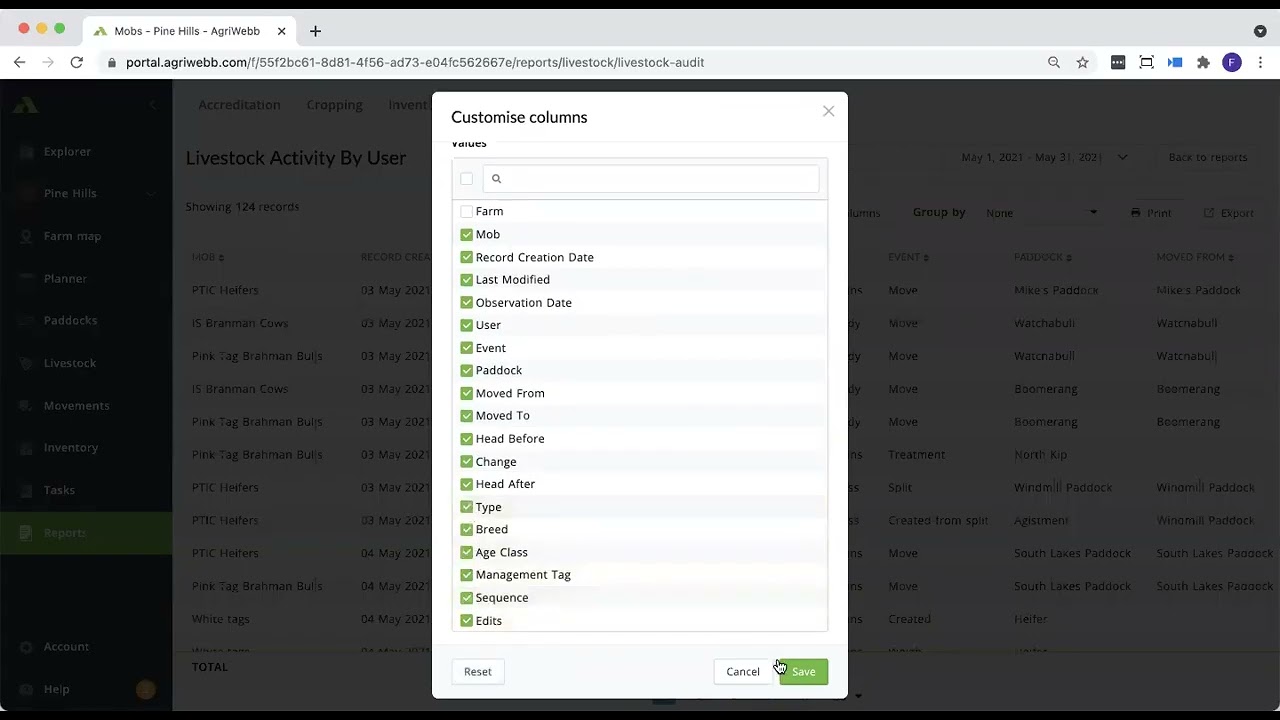 AgriWebb Academy | Livestock Activity by User Report - Mob Management