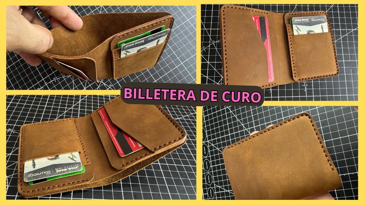 APRENDE hacer una billetera ARTESANAL compacta para  BILLETES y tarjetas, todo cosido a MANO,#diy
