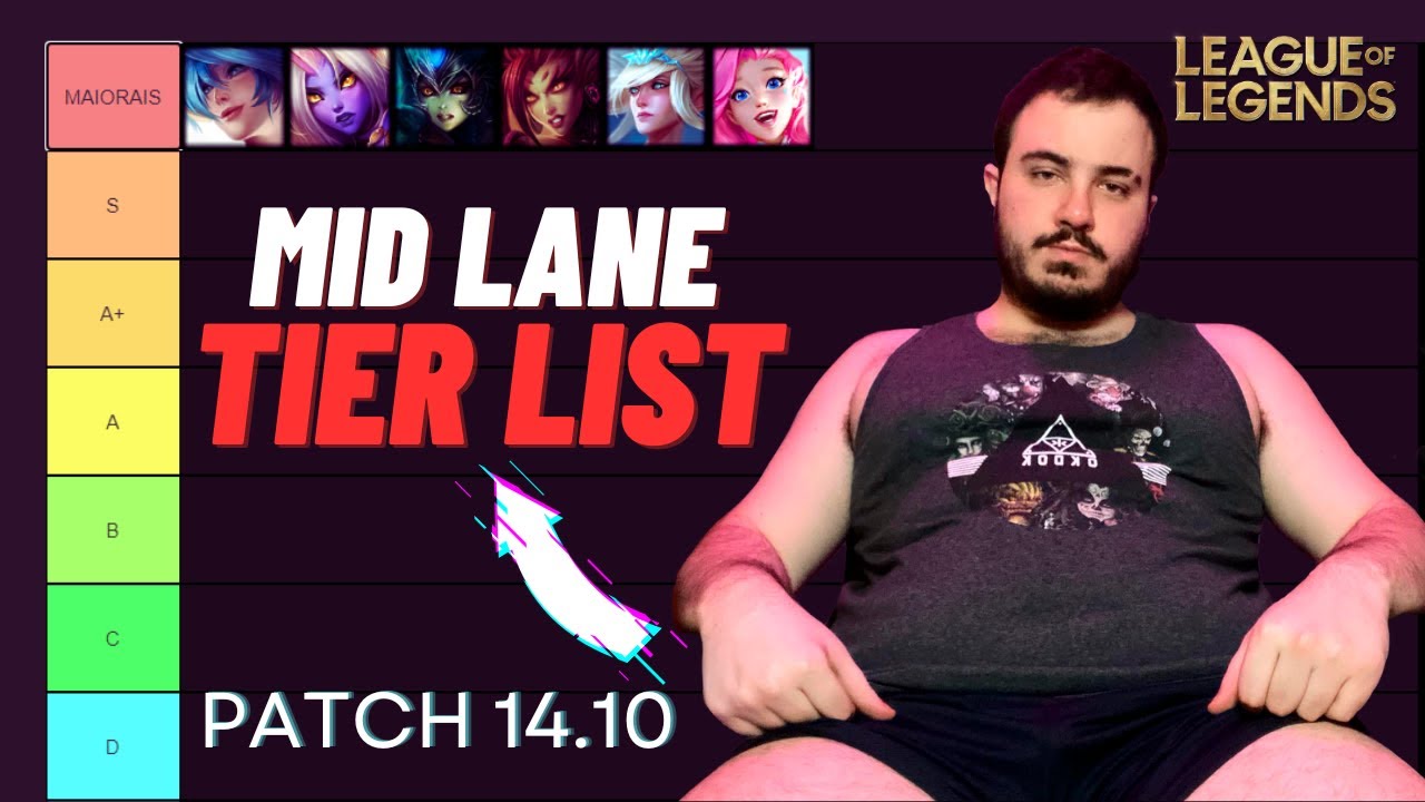 TIER LIST DOS MID LANES DE LEAGUE OF LEGENDS - PATCH 14.10 🔱✔