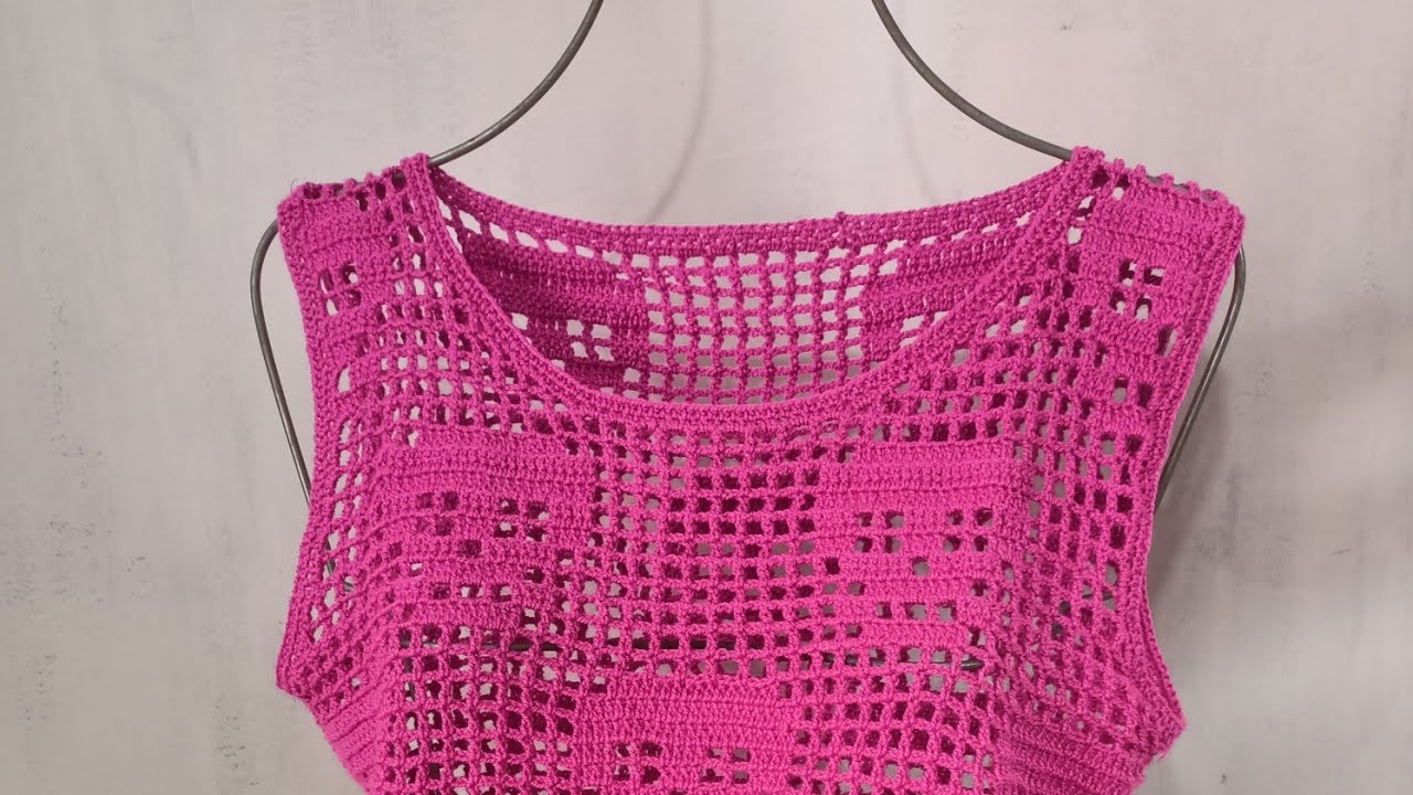 blusa calavera tejida en técnica filet a crochet fácil y rápido parte #1