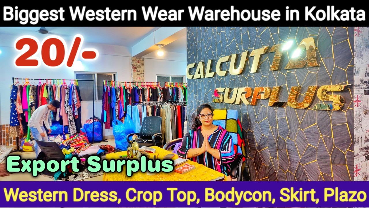@Rs.20/- Western Top, Dress, Shirt, Bodycon, Skirt, Plazo Wholesaler in Kolkata | Export Surplus