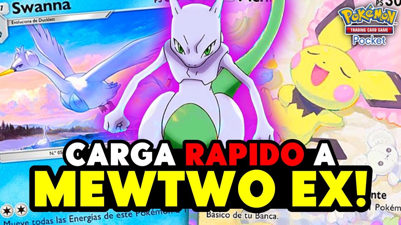 Nueva forma de CARGAR a MEWTWO EX con SWANNA y PICHU en POKÉMON TCG POCKET