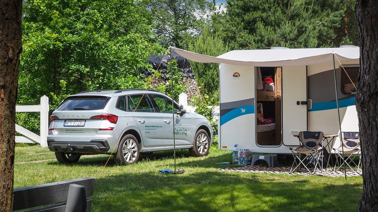 Skoda Kamiq z przyczepą Niewiadów nad Krutynią