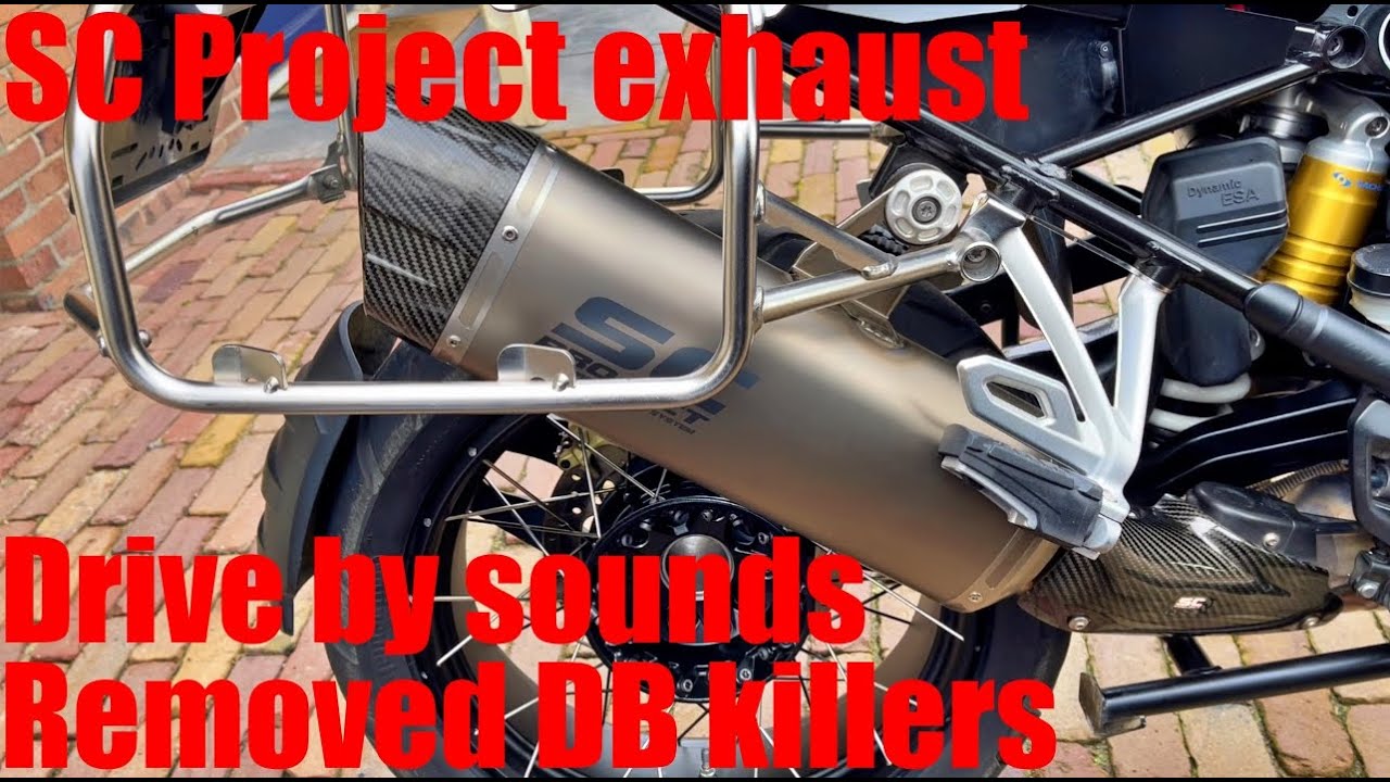 SC project exhaust with removed db killers on a BMW R1200 GS Adventure + drive by sounds!