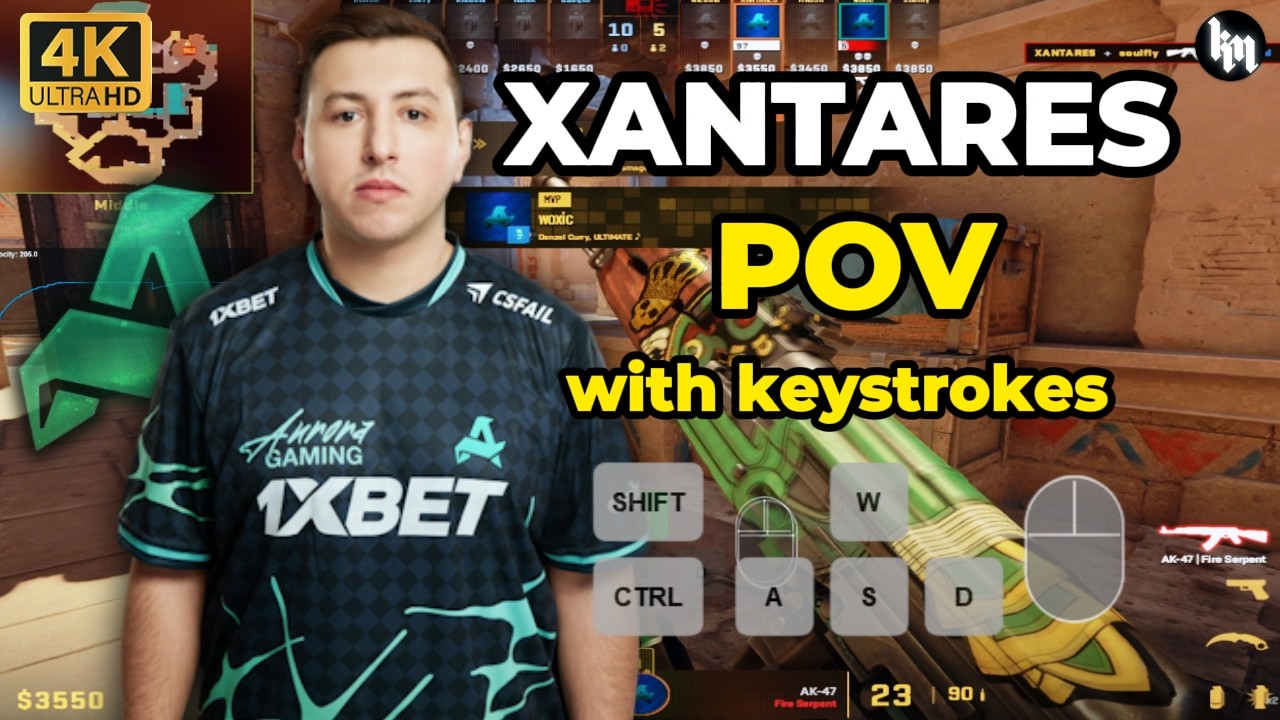 XANTARES POV with Keystrokes (33-17) AURORA vs FUT (Anubis) PGL Cluj-Napoca 2026 #cs2 #xantares