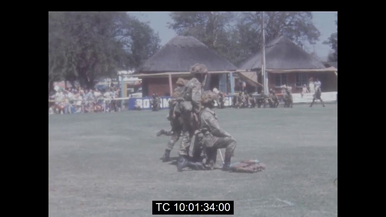 Rhodesian Army African Rifles Battalion | Mock Battle on 2nd Day of Wankie Show | August 1972