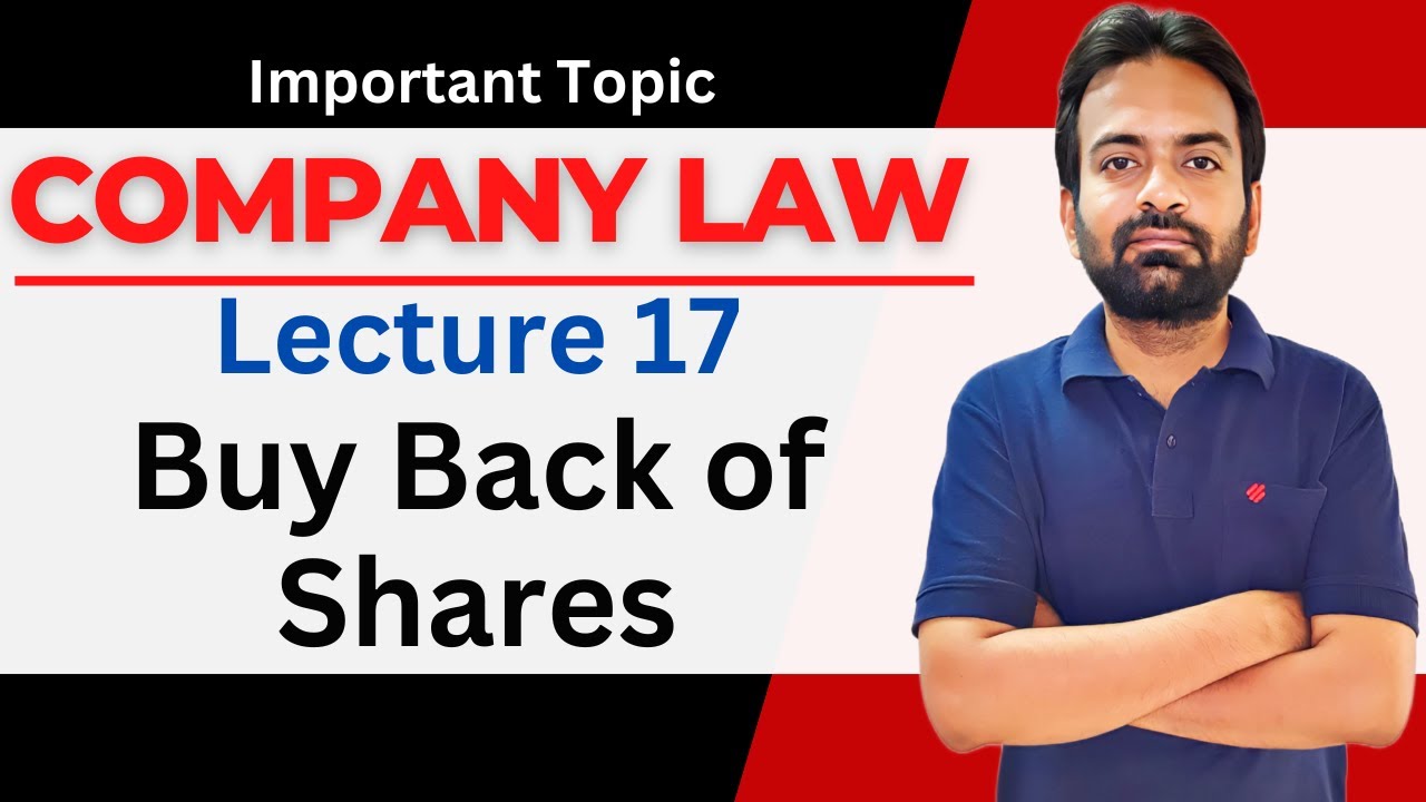Buy Back of securities | Company law lecture-17 | B.com/BBA company law