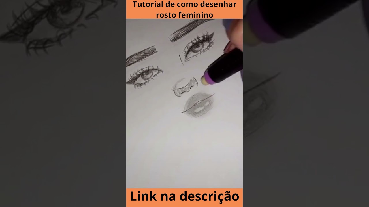 Tutorial de como Desenhar Rosto Feminino #shorts