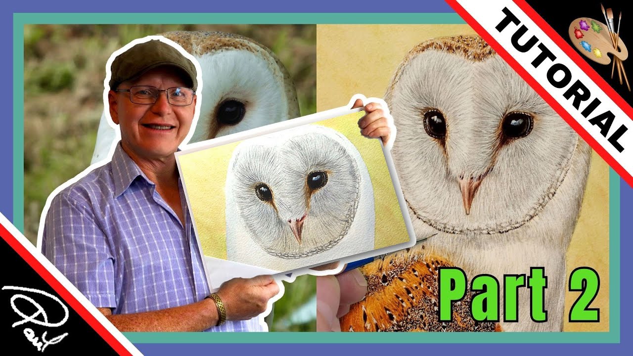 How to Paint Realistic BIRDS in WATERCOLOR - Barn Owl (Part 2)