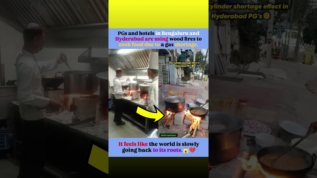 &ldquo;Bengaluru & Hyderabad Gas Crisis &ndash; Hotels Using Wood Fire! 😳&rdquo;#shortvideo #yt #bangalore #sadnews