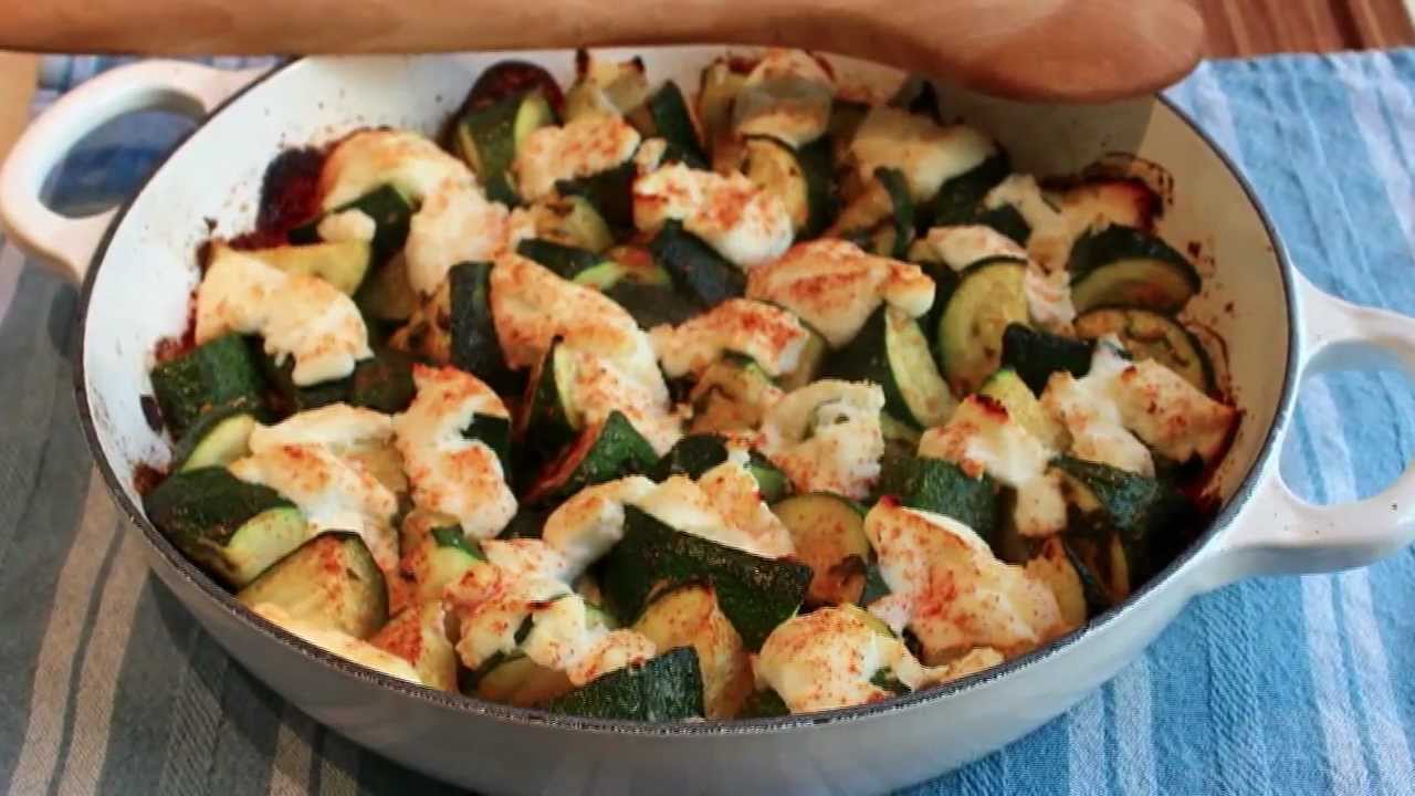 Zucchini Ricotta Casserole - Squash Baked with Ricotta Cheese and Mint
