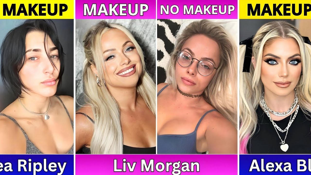WWE Female Superstars : Natural Look vs Makeup Look (Before & After)