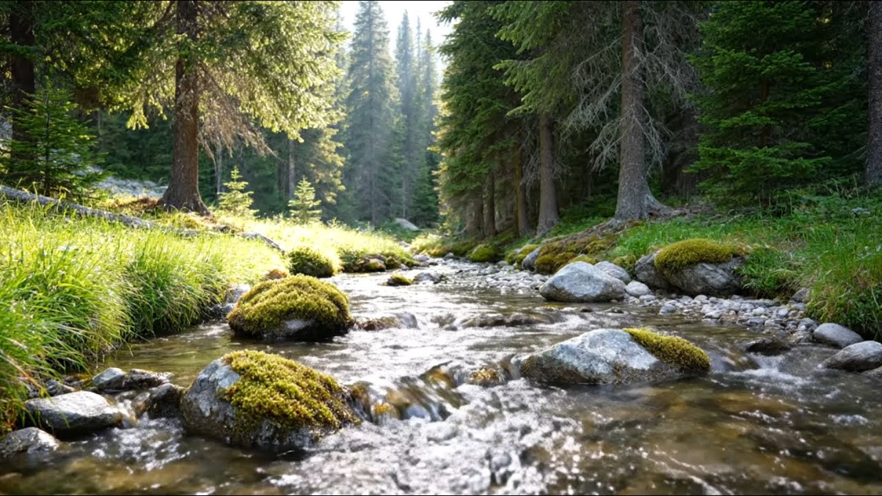 Calming Forest River Flow ASMR | Natural Water Sounds for Deep Sleep & Inner Peace 😴