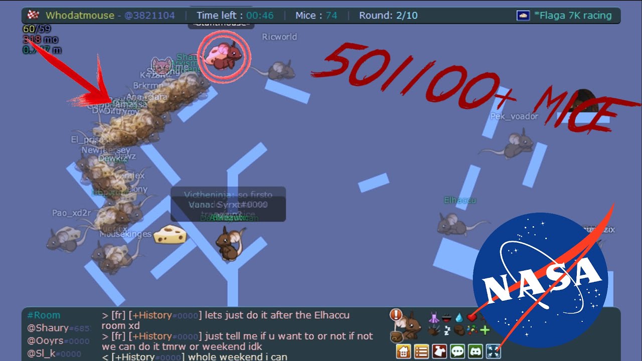 Transformice - Syrxt (80/120+ MICE [NASA]) #10 (11 MIN)