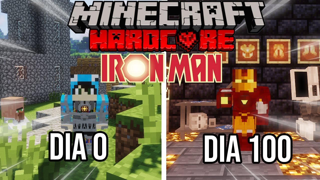 🟥SOBREVIVÍ 100 días SIENDO IRON MAN en Minecraft HARDCORE... !Esto fue lo que pasó!⚠️