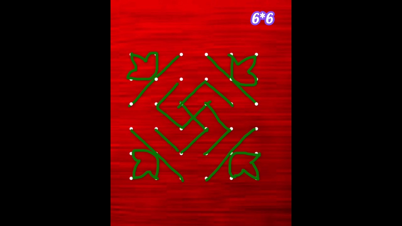 6*6 doted rangoli | simple 6*6 doted rangoli